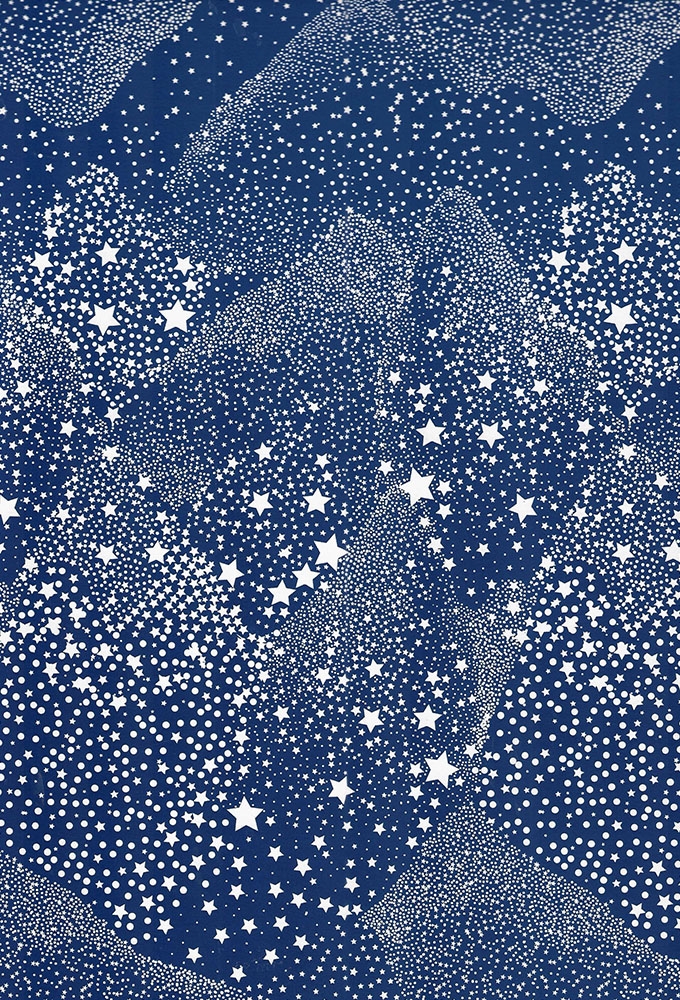 Kerstpapier Consumentenrollen Kerstmis Stars Rain Blue 70cm x 2meter 1