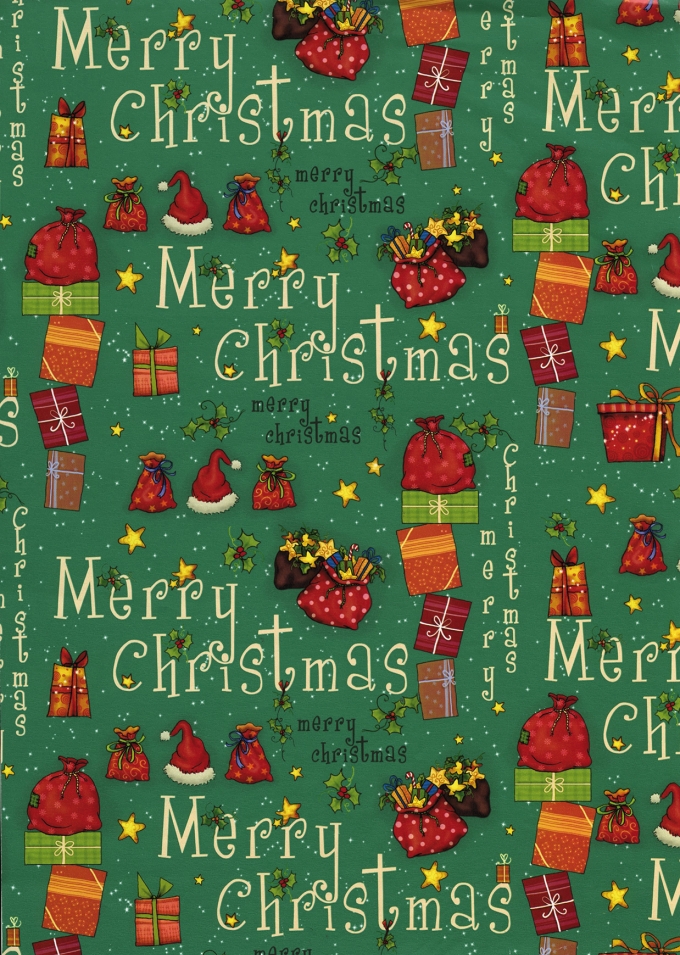 Kerstpapier Consumentenrollen Kerstmis Gift Groen 70cm x 2meter 1stuks