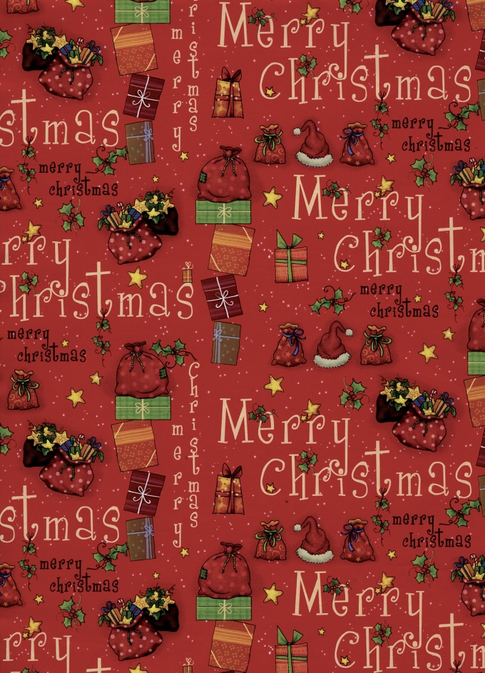 Kerstpapier Consumentenrollen Kerstmis Gift Rood 70cm x 2meter 1stuks