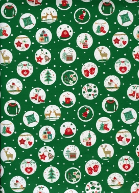 Kerstpapier Consumentenrollen Kerstmis Symbool Groen 70cm x 2meter 1st