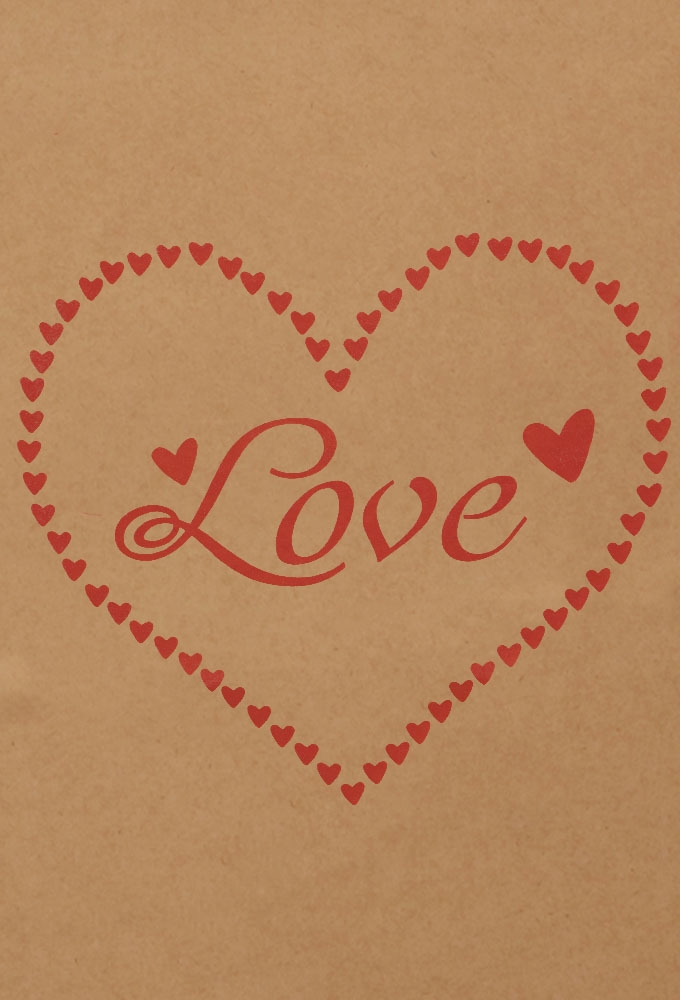 Papieren Draagtas Kraft Love Heart A5 19x8x21cm 50stuks