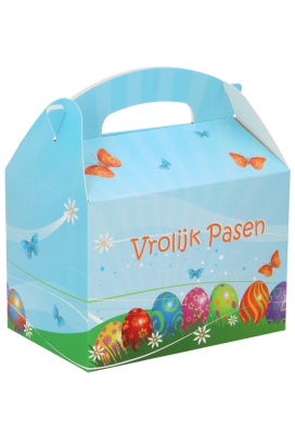 Paasdoos Vrolijk Pasen Handgreep FSC® 17.3x11.4x12.3cm 25st
