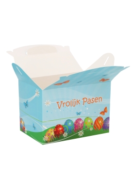 Paasdoos Lunchbox FSC® Vrolijk Pasen Handgreep 17.3x11.4x12.3cm 25st