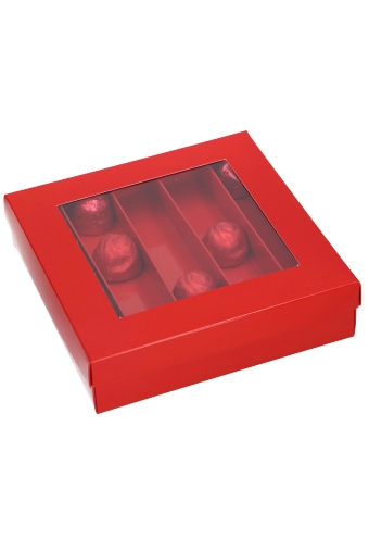 Bonbondoosjes & Deksel Zurich Rood Glans 25 bonbons 16x16x2.2cm 6st