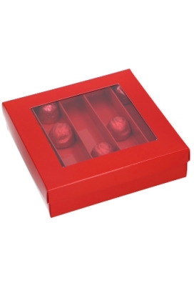 Bonbondoosjes & Deksel Zurich Rood Glans 25 bonbons 16x16x2.2cm 6st