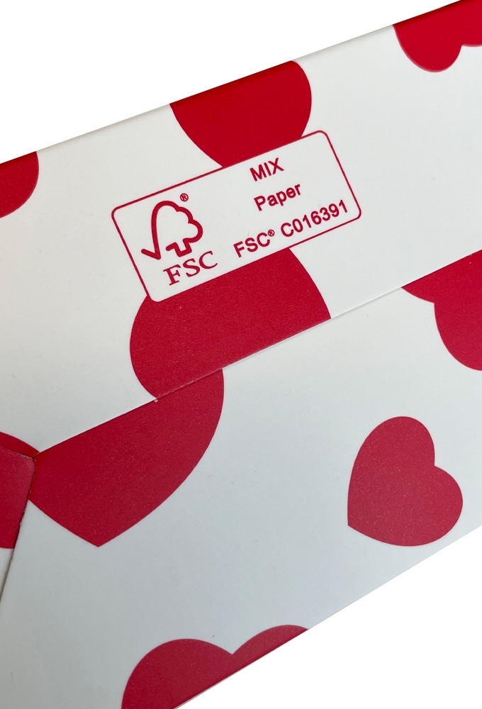 Bonbondoosjes Hartjes Bella FSC® 500 gram 13.4x7.7x6.8cm 25stuks