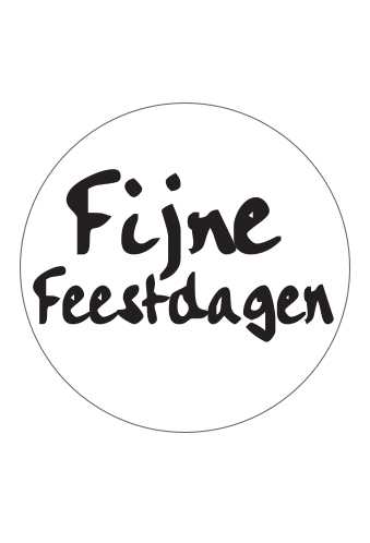 Etiketten Fijne Feestdagen Zwart & Wit 4cm 500stuks