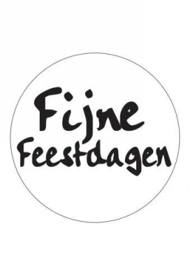 Etiketten Kerst Fijne Feestdagen Zwart & Wit 4cm 500stuks Etiketten Kerst Fijne Feestdagen Zwart & Wit 4cm 500stuks