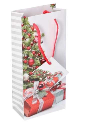 Kersttasjes Flesje Piccolo Wrapped Gift 8.5x5.5x22cm 12stuks