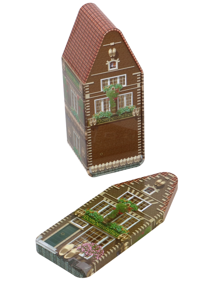 Blikken Huisje Klompennatelier 7.5x7.3x19cm 24stuks