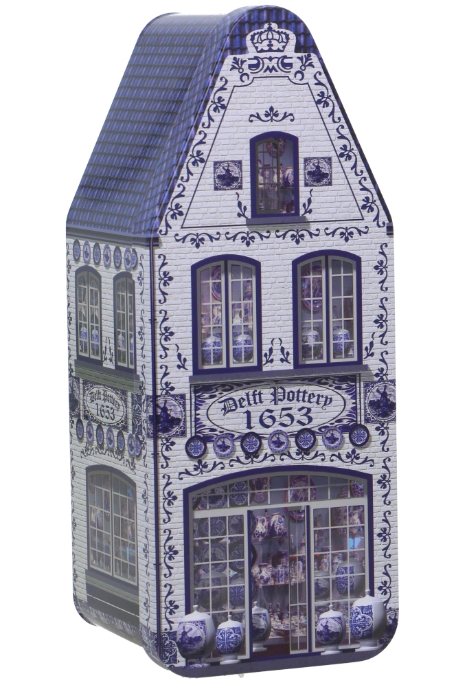 Blikken Huisje Delfts Blauw 7.5x7.3x19cm 24stuks