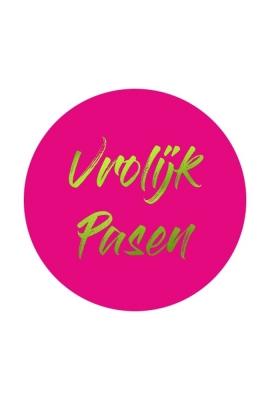 Etiketten Pasen Vrolijk Pasen Fuchisa 3.9cm 250stuks Etiketten Pasen Vrolijk Pasen Fuchisa 3.9cm 250stuks