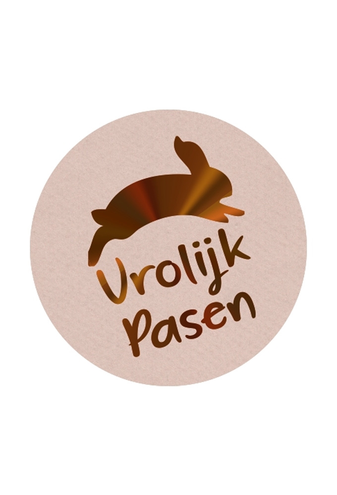 Etiketten Pasen Vrolijk Pasen Koper 3.9cm 250stuks