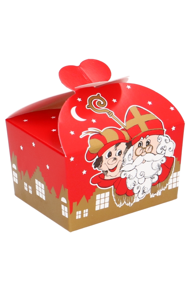 Chocolade Pepernoten Doosjes Sint Hoge Daken 250gr 9.5x7.5x6cm 25stuks