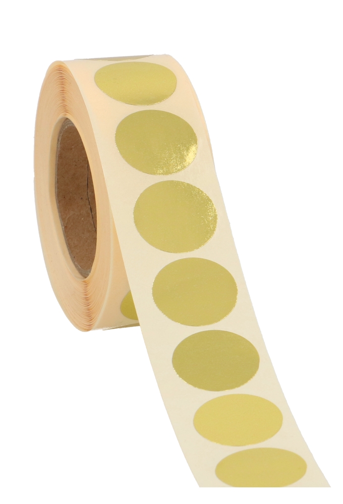 Etiketten Goud Metallic Glans Sluiting Zegel Rond 2.5cm 1000stuks
