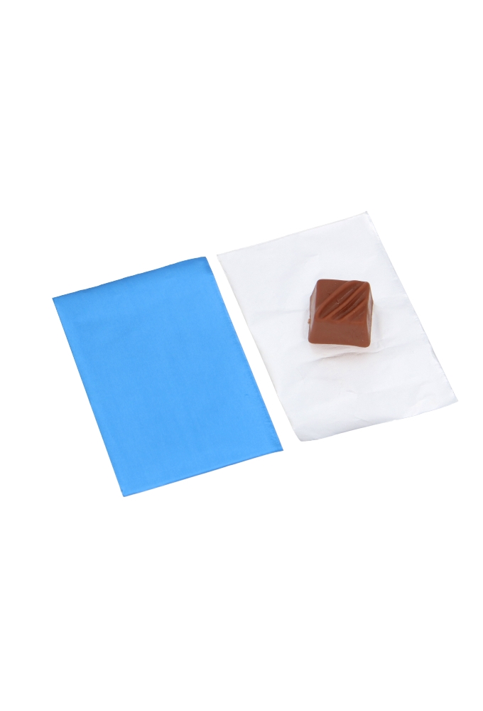 Aluminium Inpak Vellen Voor Bonbons Blauw 7x11cm 200stuks op is op