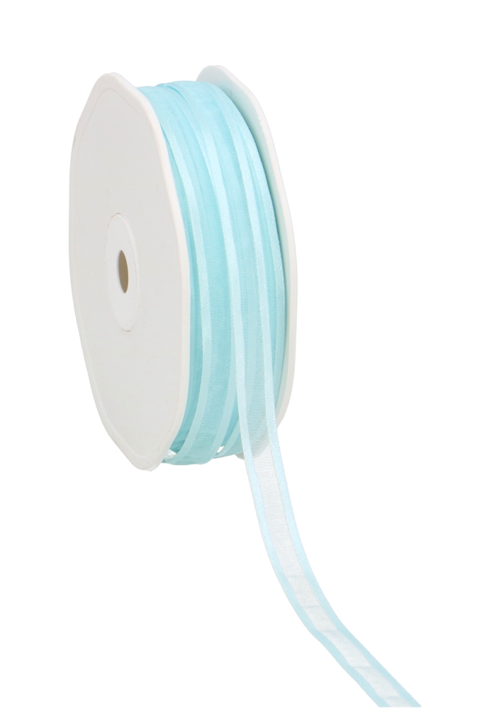 Luxe Organza Lint Met Satijnen Rand Baby Blauw 10mm x 50meter
