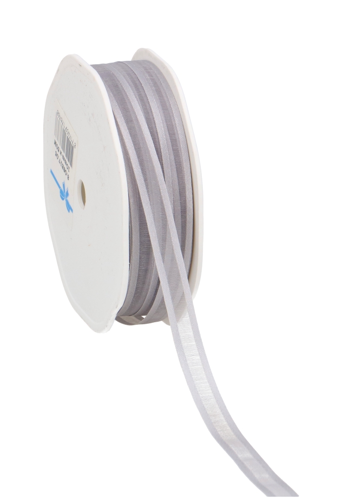 Luxe Organza Lint Met Satijnen Rand Zilver 10mm x 50meter