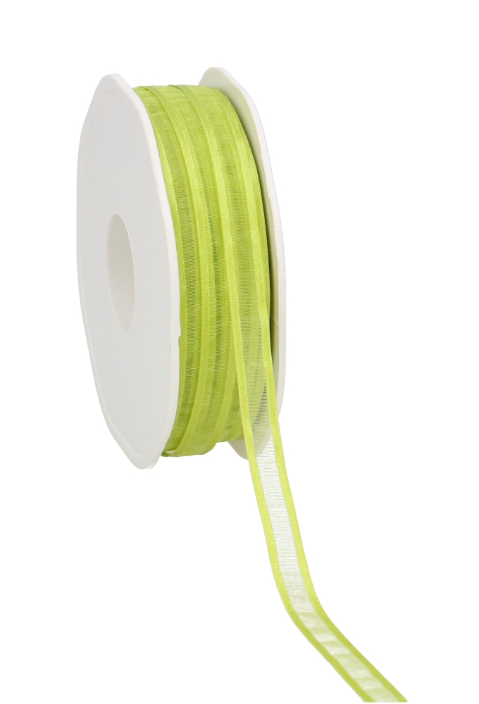Luxe Organza Lint Met Satijnen Rand Lime Groen 10mm x 50meter