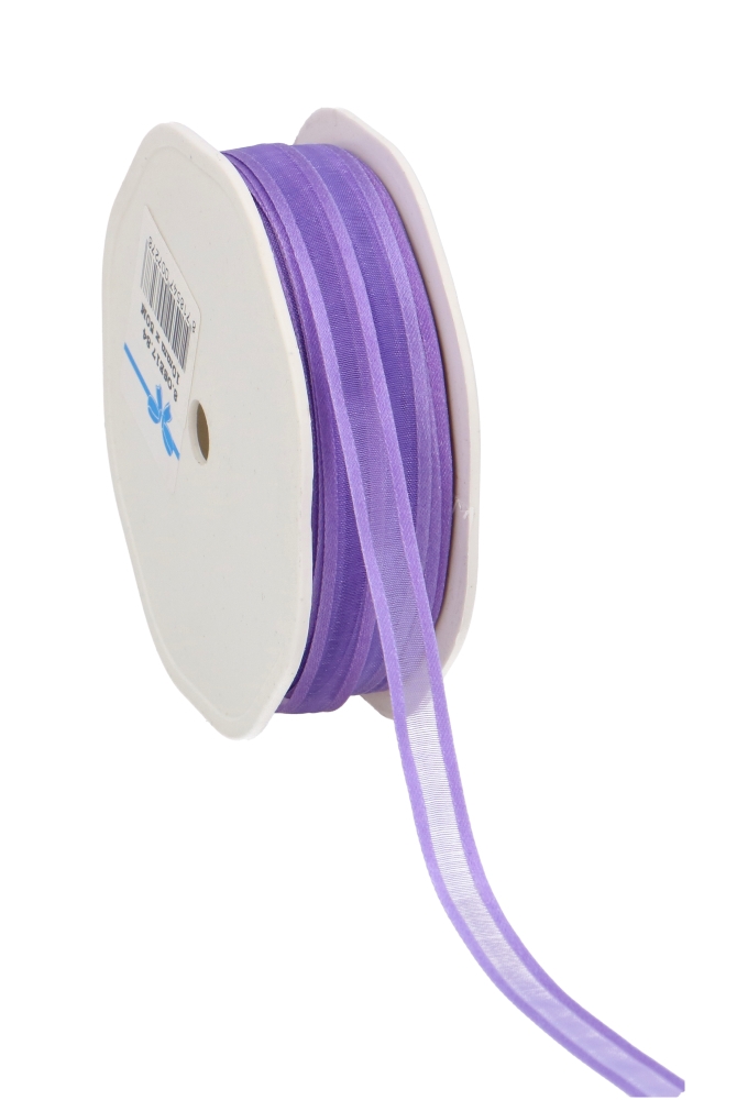 Luxe Organza Lint Met Satijnen Rand Paars 10mm x 50meter