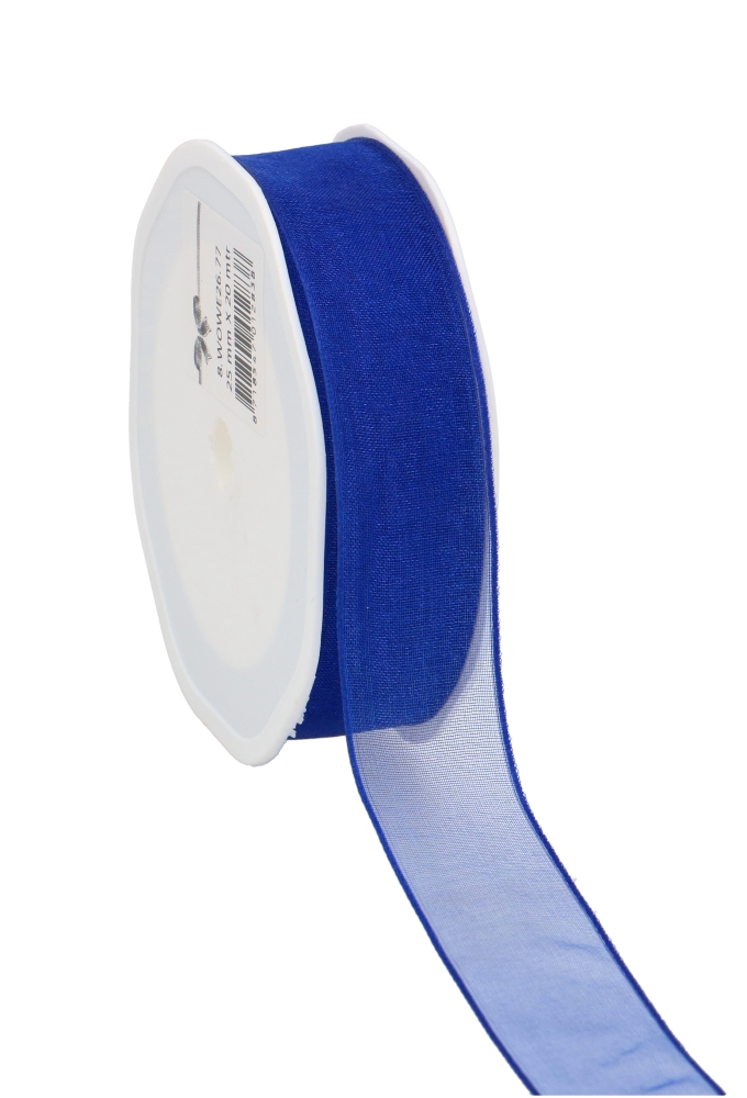 Organza Lint Met IJzerdraad Blauw 25mm x 20 meter