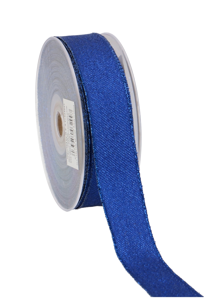 Kadolint Metallic Blauw Met Blauw Rand IJzerdraad 25mm x 20meter