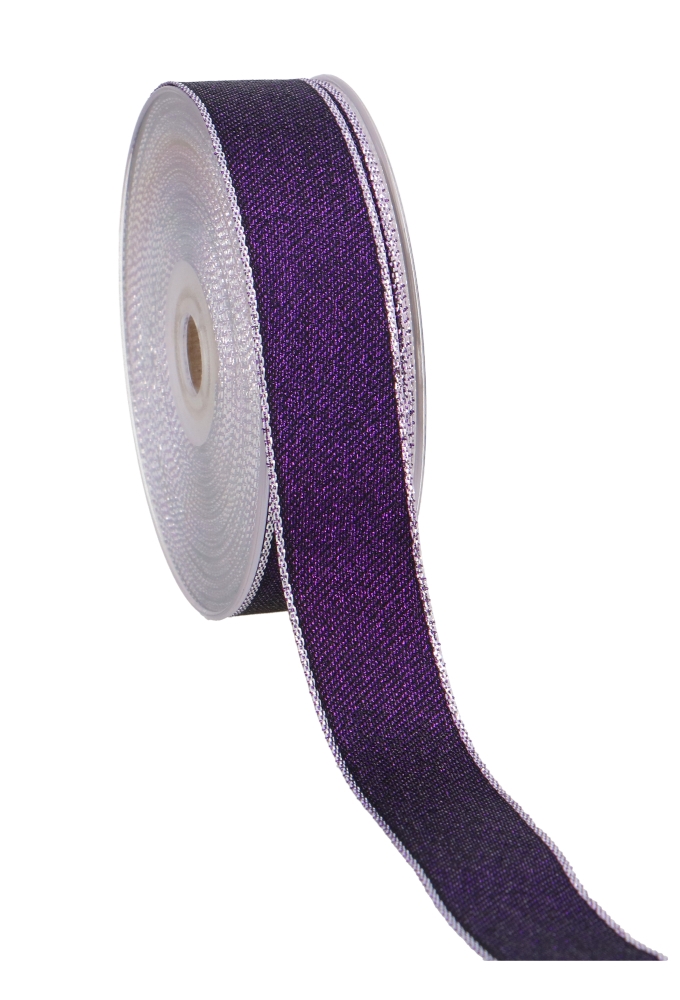 Kadolint Metallic Paars Met Zilveren Rand IJzerdraad 25mm x 20meter