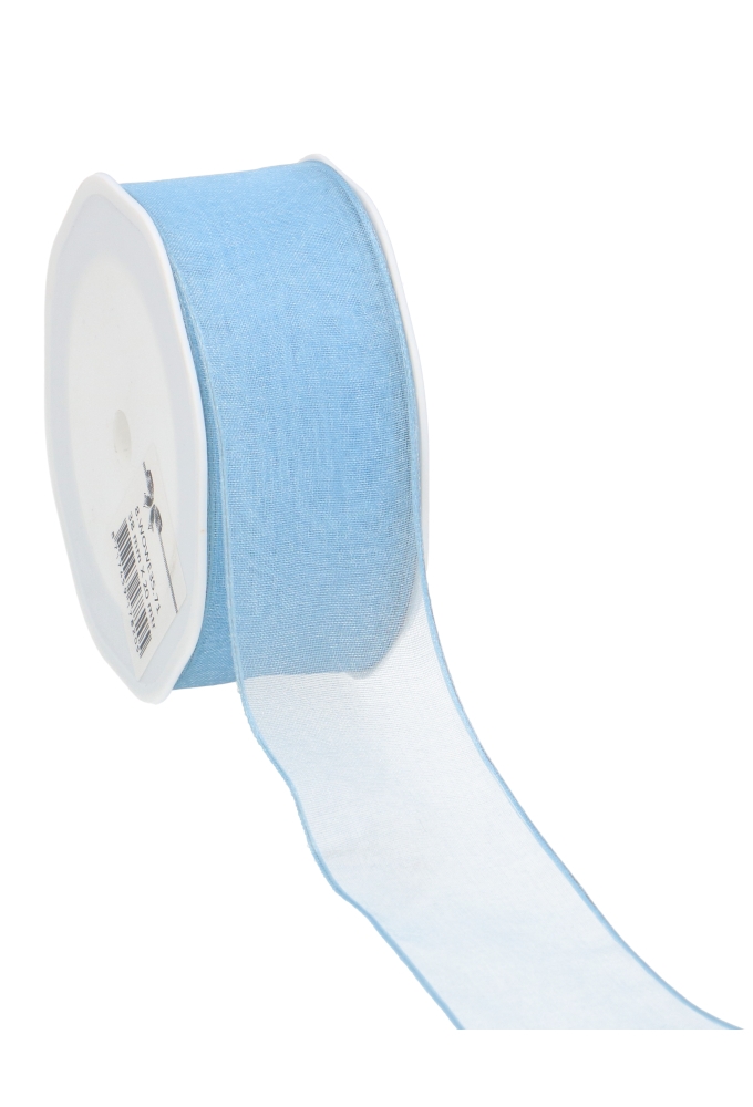 Organza Lint Met IJzerdraad Licht Blauw 38mm x 20 meter