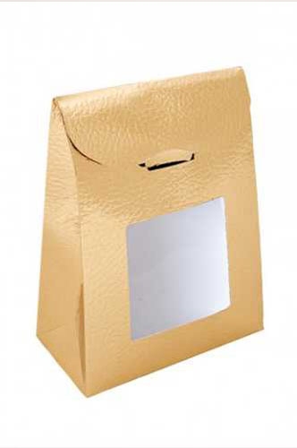 Kadozakje Java Met Sluiting & Venster Lederlook Goud 9x4.5x13cm 10st