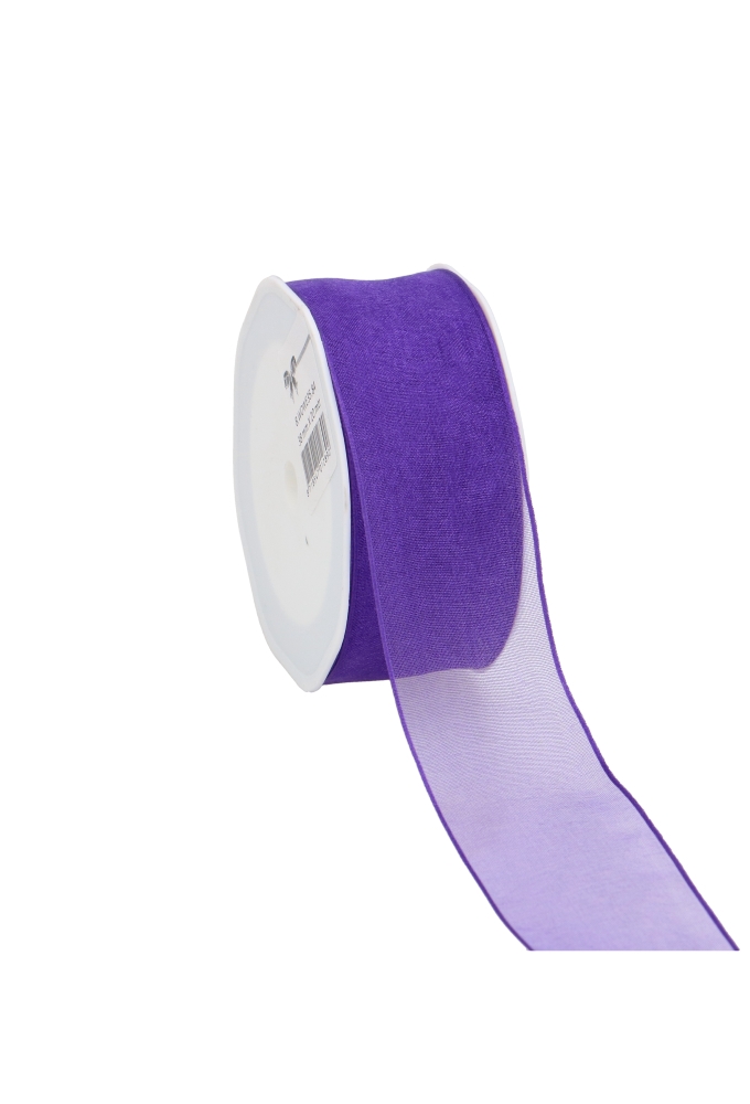 Organza Lint Met IJzerdraad Paars 38mm x 20 meter
