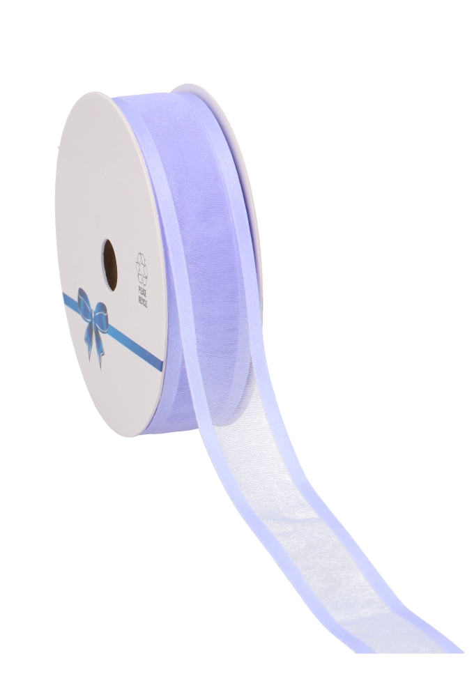 Luxe Organza Lint Met Satijnen Rand Lila 25mm x 25meter