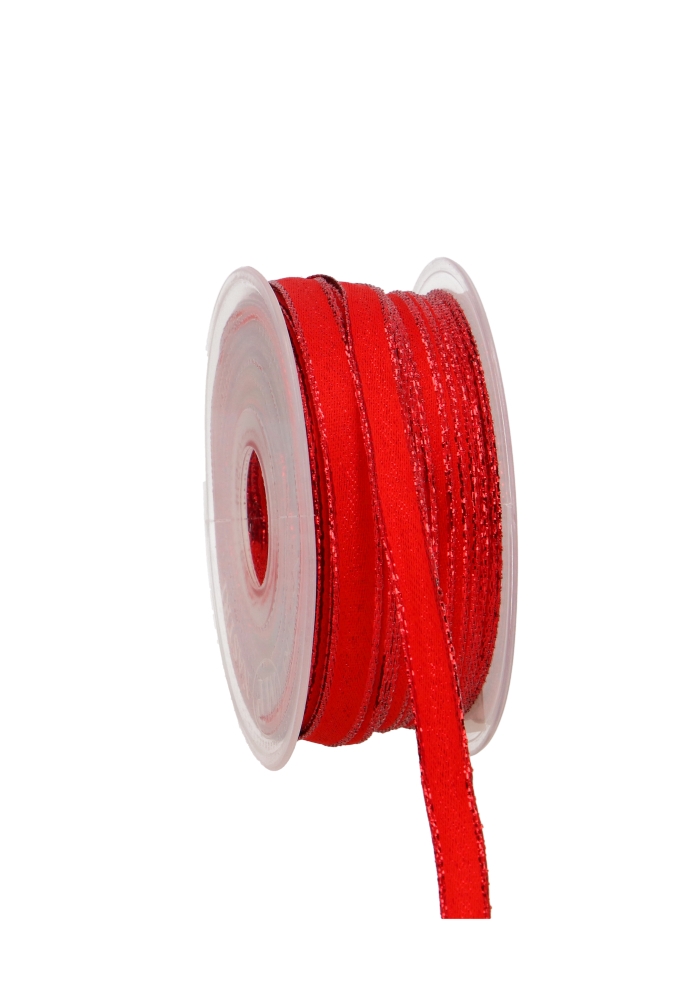 Kadolint Metallic Rood Met Rood Rand IJzerdraad 10mm x 50meter