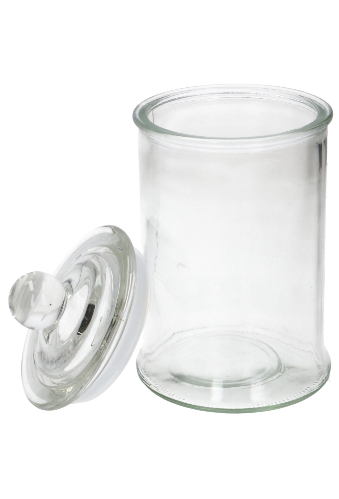 Glazen Potje Rond Met Glazen Deksel 10x18cm 6stuks