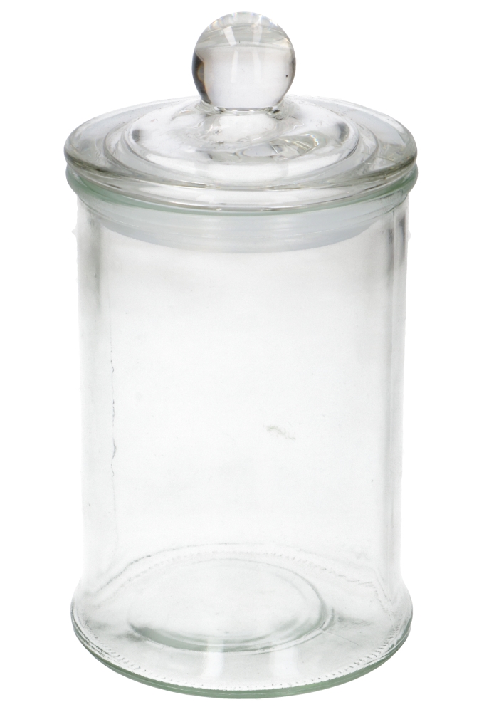 Glazen Potje Rond Met Glazen Deksel 10x18cm 6stuks