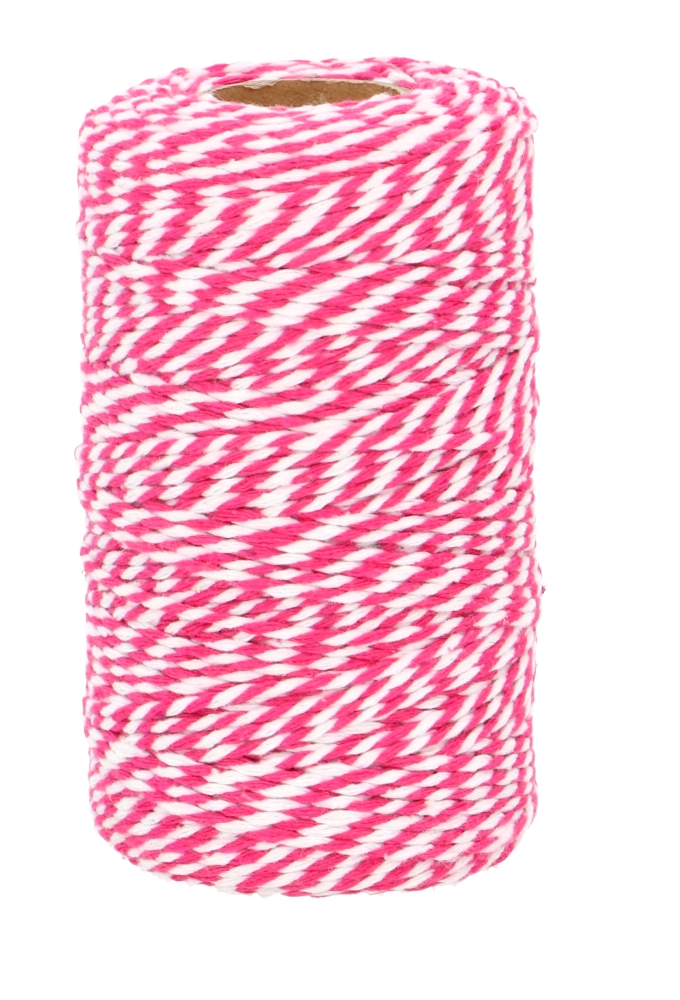 Kadolint Touw Fuchsia & Wit 2mm x 100 meter