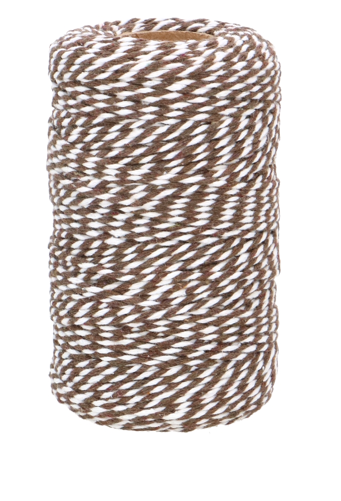 Kadolint Touw Donker Bruin & Wit 2mm x 100 meter
