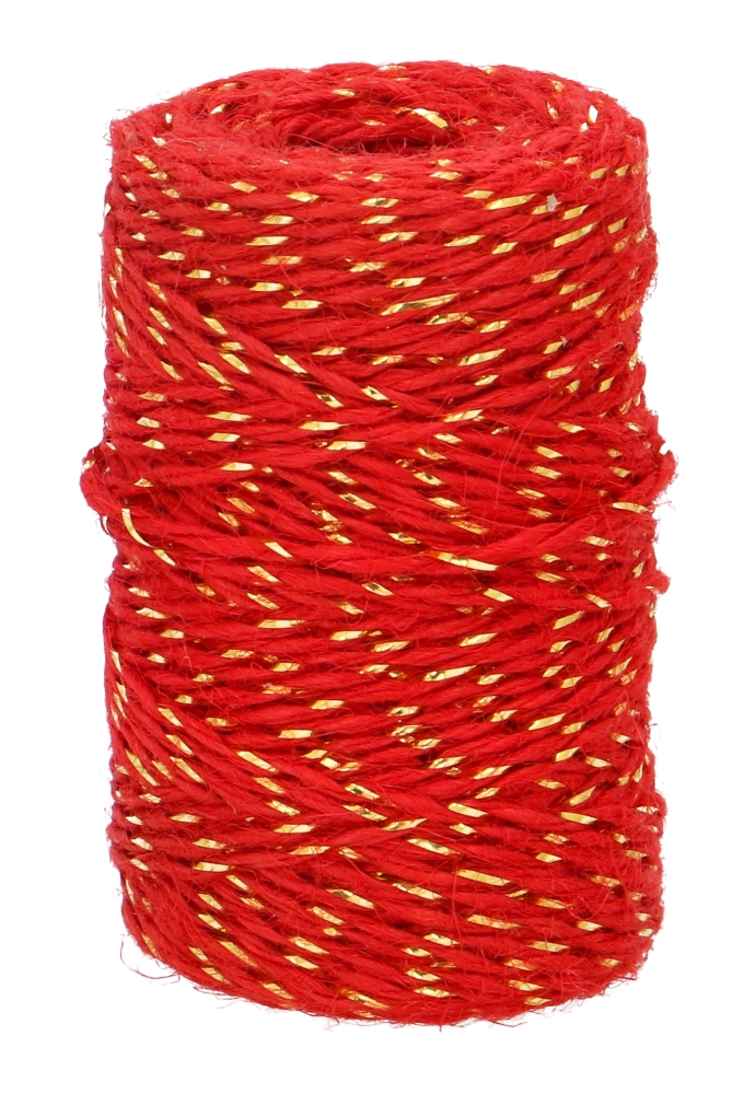 Kadolint Touw Donker Rood & Goud 2mm x 50 meter