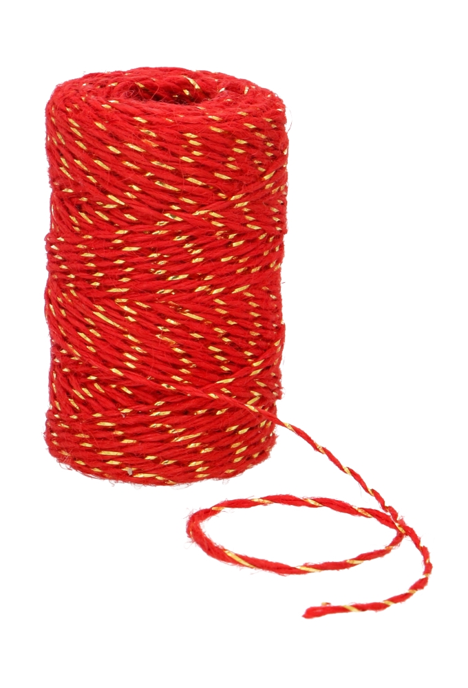 Kadolint Touw Donker Rood & Goud 2mm x 50 meter