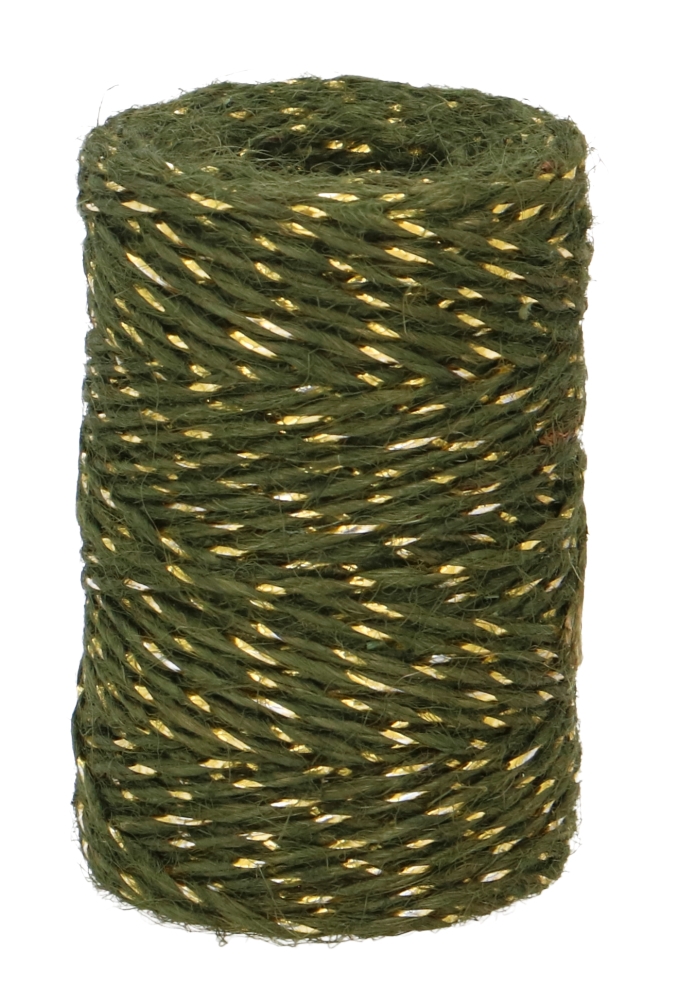 Kadolint Touw Donker Olijf Groen & Goud 2mm x 50 meter