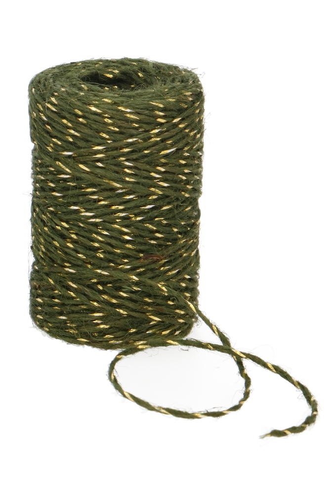 Kadolint Touw Donker Olijf Groen & Goud 2mm x 50 meter