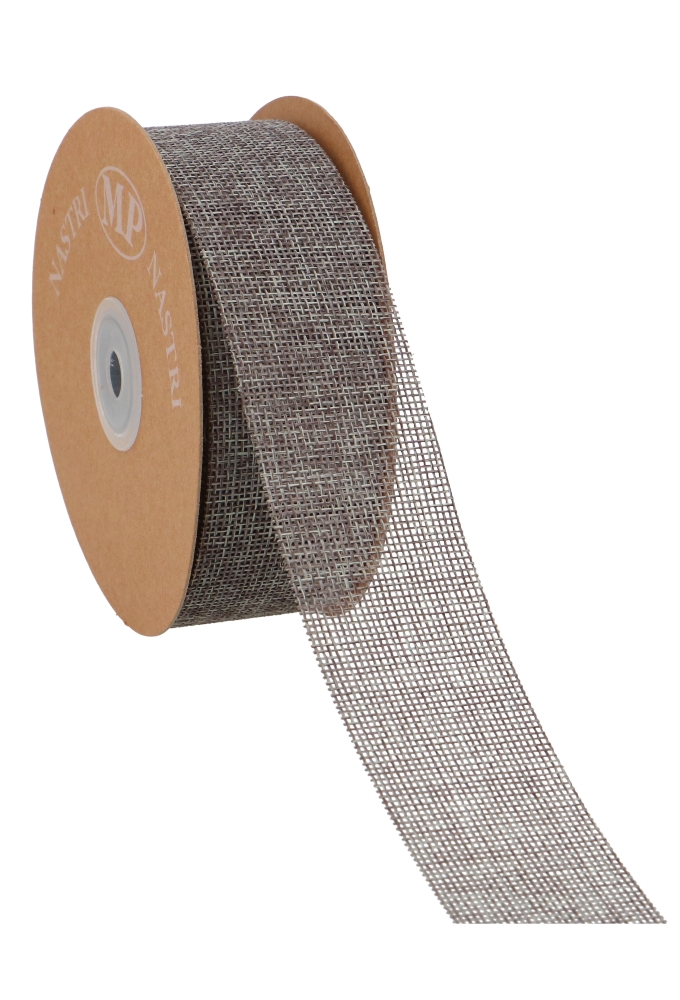 Geschenklint Canvas Grijs 40mm x 20 meter