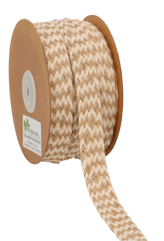 Geschenklint Jute Vlecht Naturel Bruin 17mm x 10 meter OP IS OP