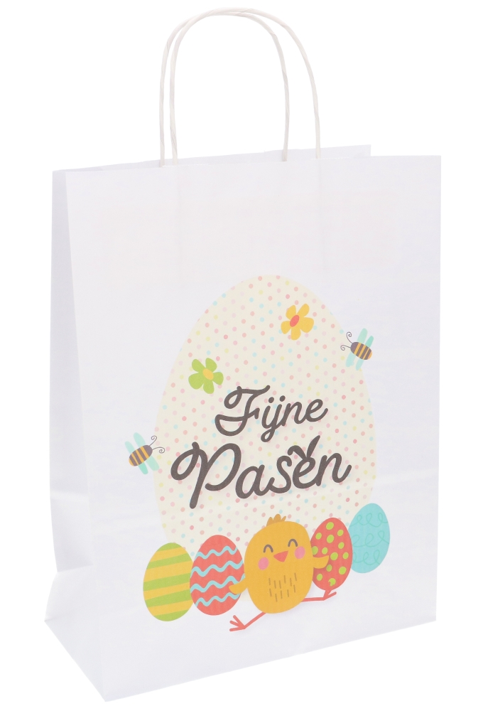 Papieren Draagtas Paasprint A4 24x11x31cm 50stuks