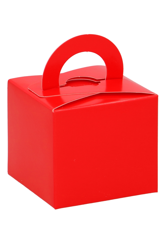 Kubus Geschenkdoosjes Met Hengsel Rood 6.5x6.5x5.5cm 10stuks