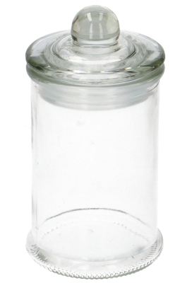 Glazen Potje Rond Met Glazen Deksel 4.5x9cm 4stuks