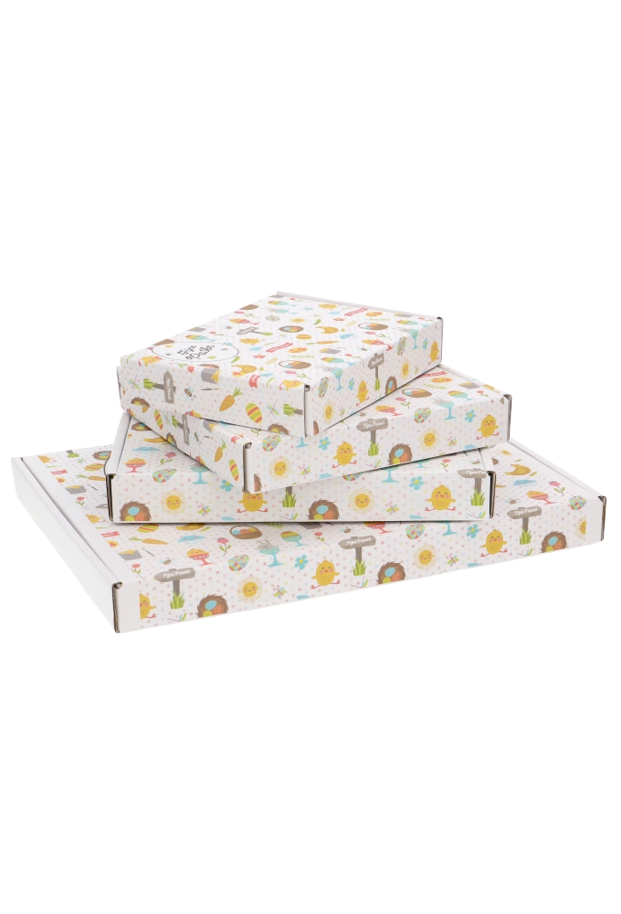 Brievenbusdoos Paasprint Vierkant 17.5x17.5x2.8cm  10stuks