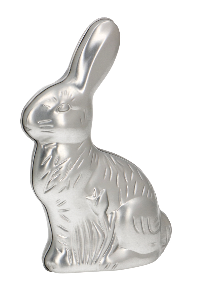 Blikken Paashaas Zittend Leeg 17,1x10,1x5,7cm 24stuks