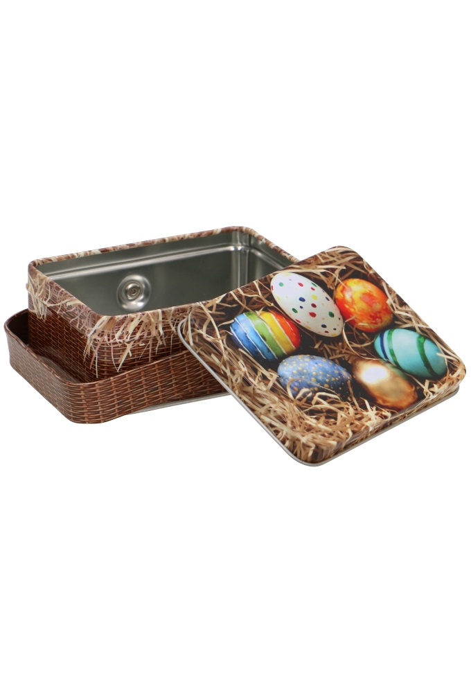 Blikken Paasmandje 10,3x7,5x4cm 24stuks