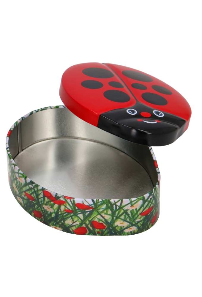 Blikken Lieveheerstbeestje 14x10,5x4cm 24stuks