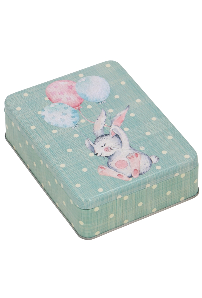 Blikken Paas Haas Met Ballon 14,3x10,8x3cm 24stuks